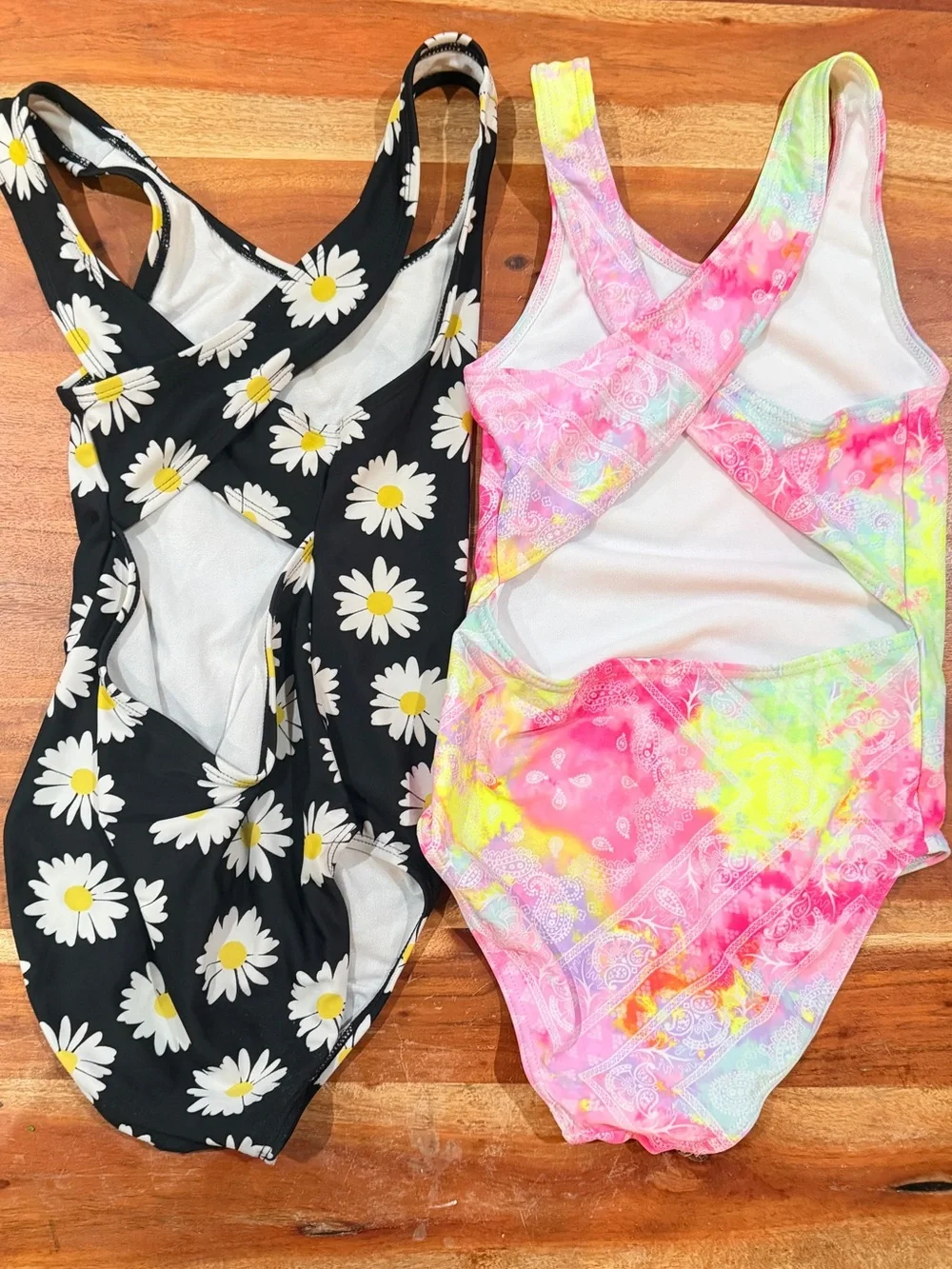 8LOT: Colorful Mixed Girls' Swimwear Bundle - Tropical & Floral Prints size 7/8